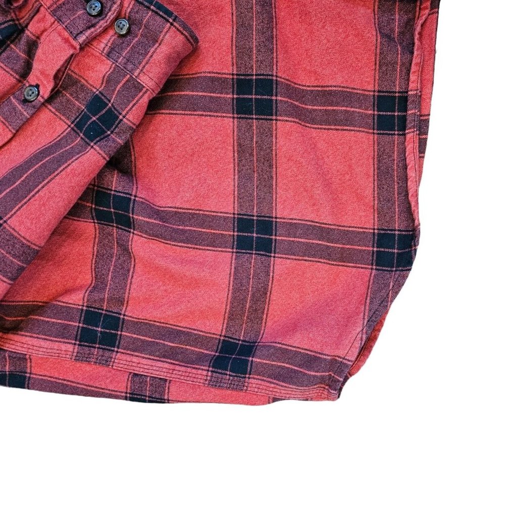 Carhartt Red and Black Plaid Flannel Button Down Shirt - Picture 5 of 11